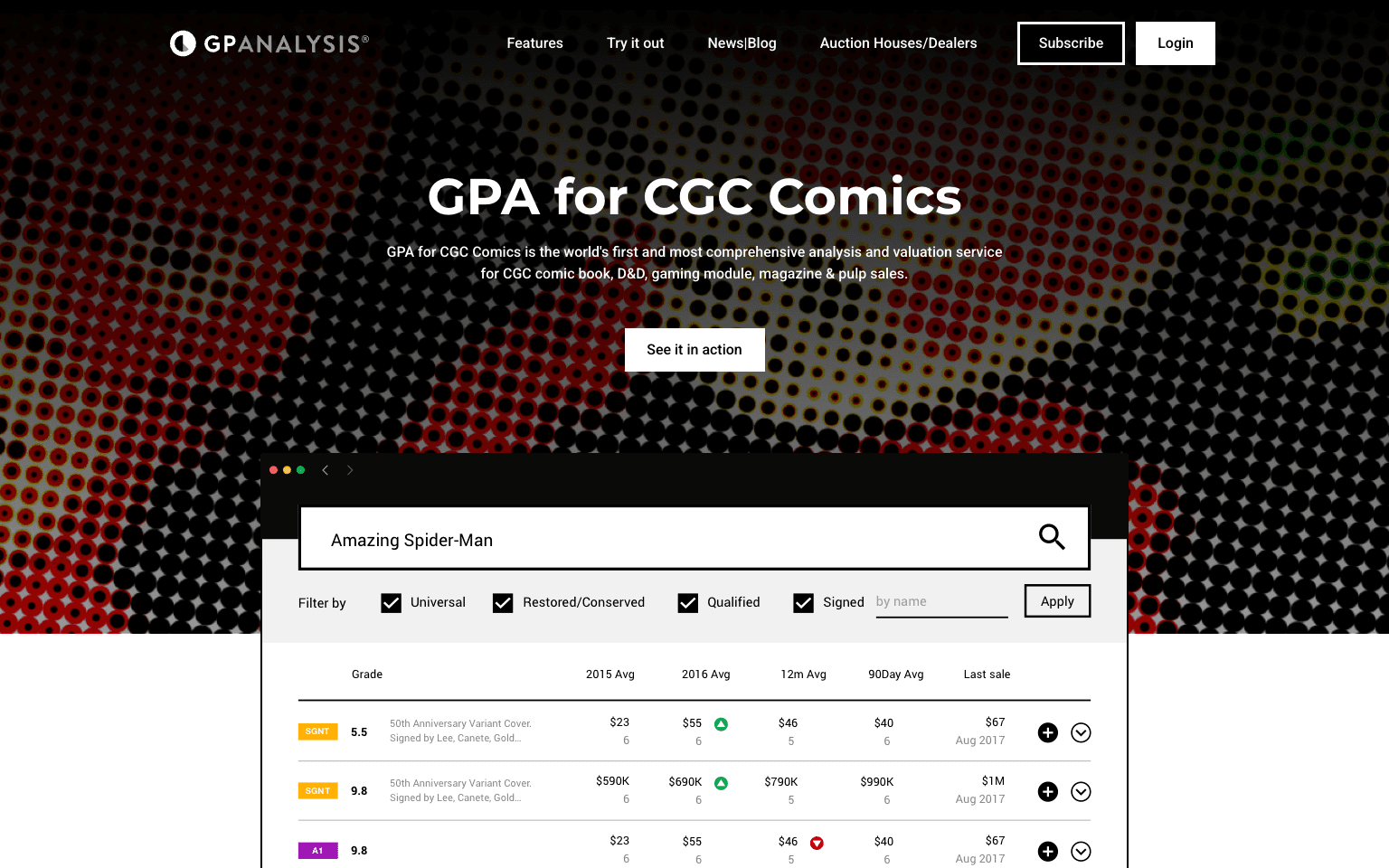 Preview of GPA - Auction Comics Platform